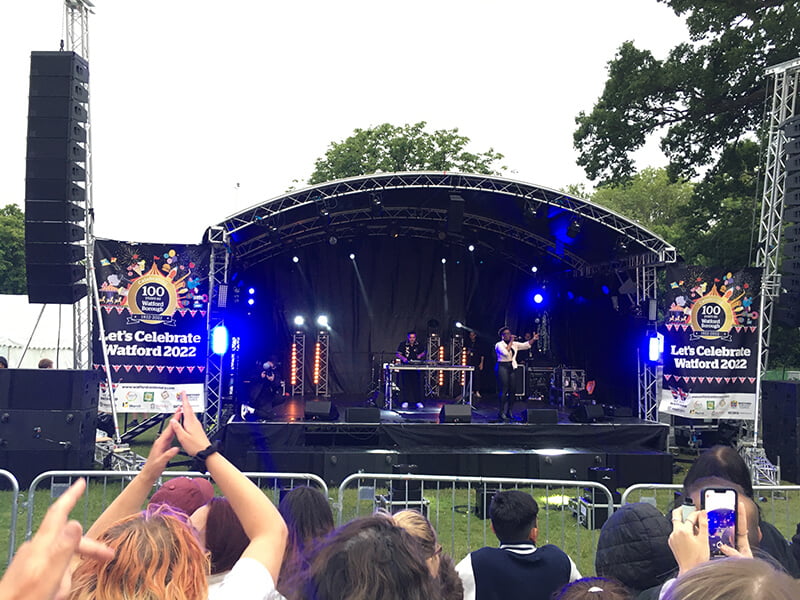 live music stage in Watford Cassiobury park