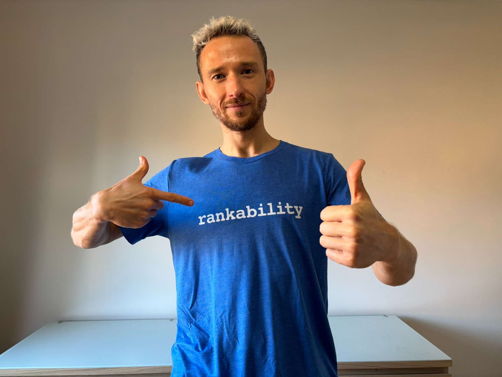 Raitis Kupce is Wearing a Rankability T Shirt